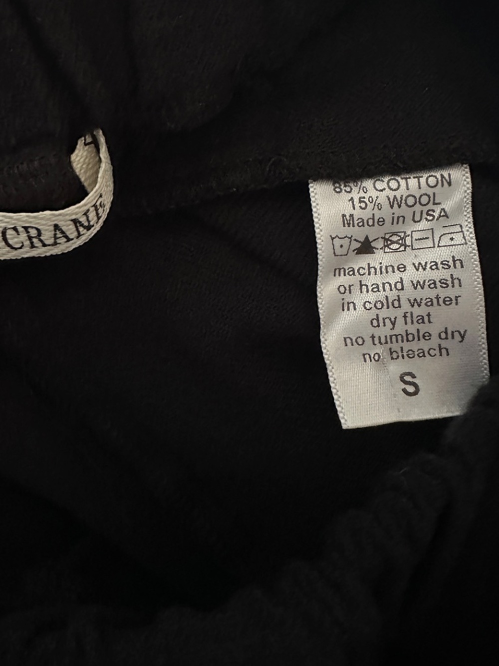 Black Crane wide leg pant trouser cotton wool blend la garconne totokaelo S - Picture 8 of 12
